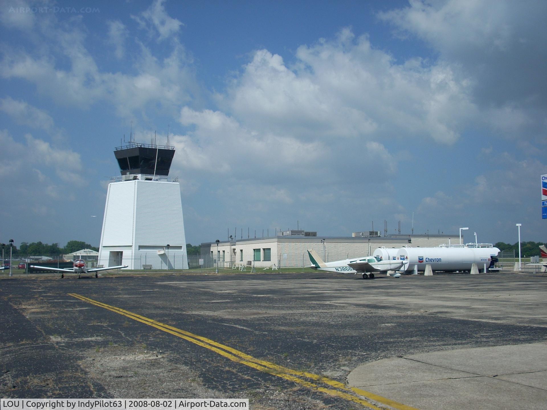 Bowman Field Airport (LOU) - White tower - almost identical in shape to Joe Foss Field in Sioux Falls, SD.