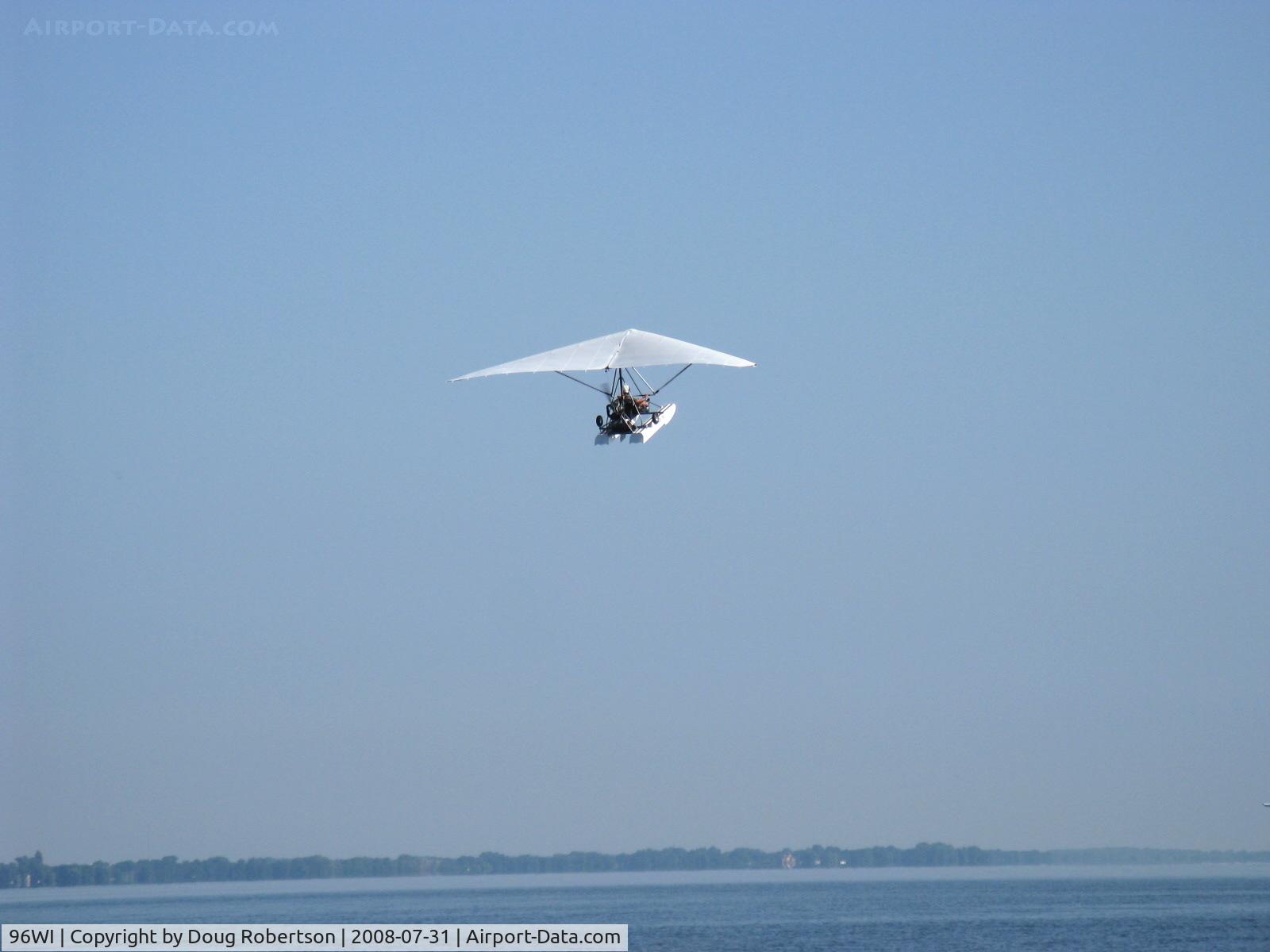 Vette/blust Seaplane Base (96WI) - Vette/Blust EAA Seaplane Base, Ultralight pusher floatplane quick climbout over Lake Winnebago sealane