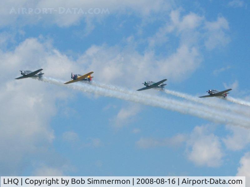 Fairfield County Airport (LHQ) - AT-6 formation at Wings of Victory airshow - Lancaster, Ohio