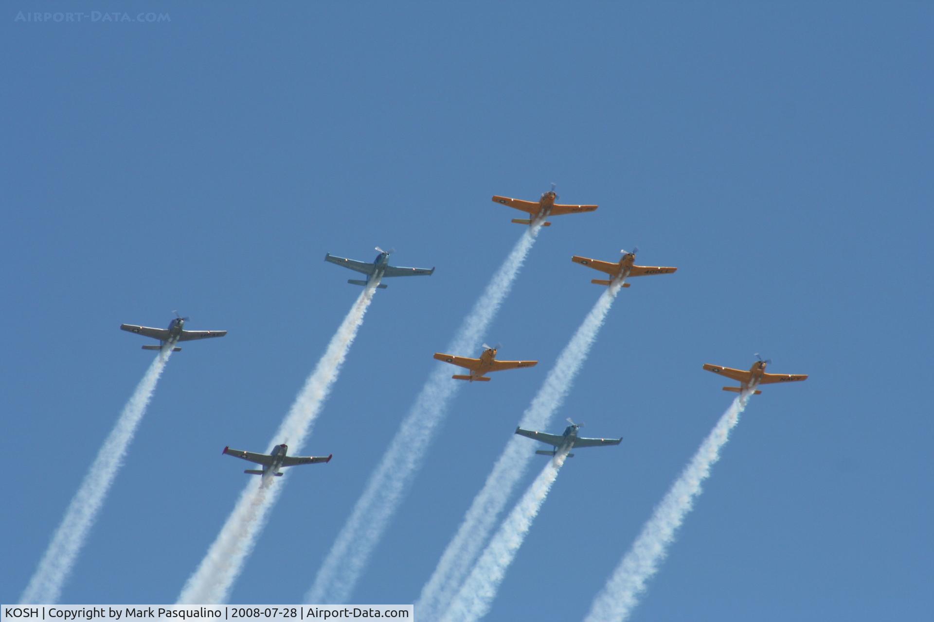 Wittman Regional Airport (OSH) - T-34 formation flight at Oshkosh