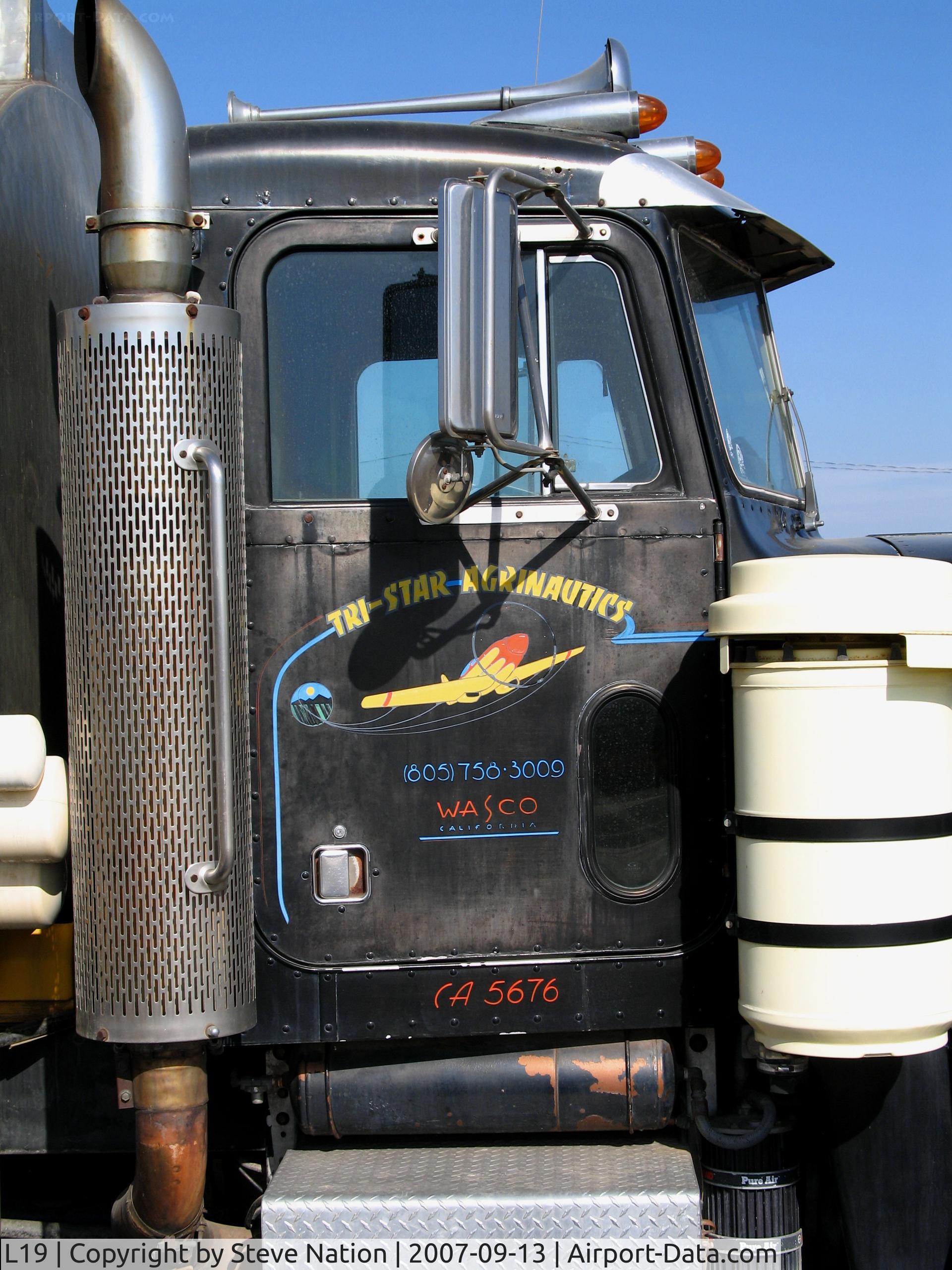 Wasco-kern County Airport (L19) - Tri-Star Agrinautics (cropdusters) mother truck at Wasco-Kern County Airport, CA