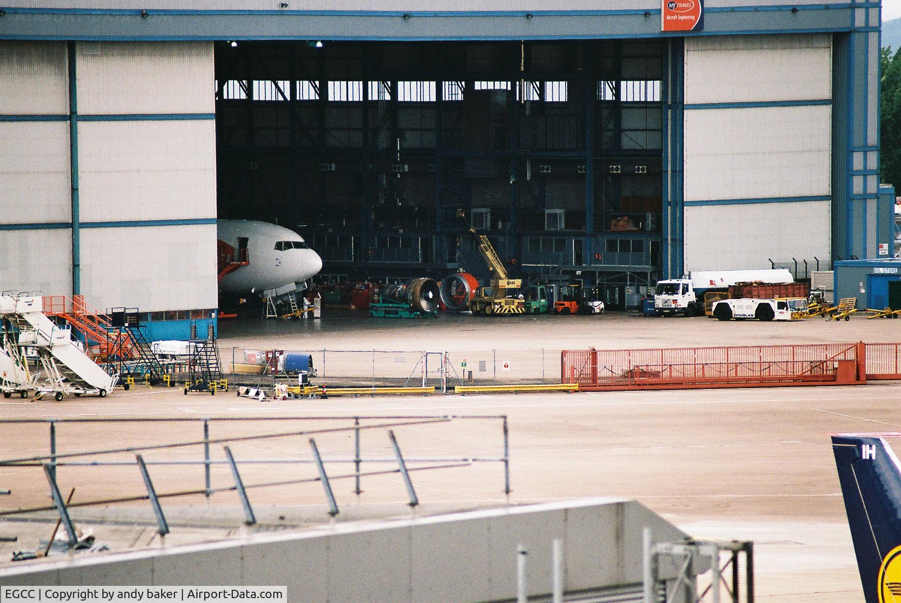 Manchester Airport, Manchester, England United Kingdom (EGCC) - shot taken from the carpark level13 TCX/MYT maint hanger
