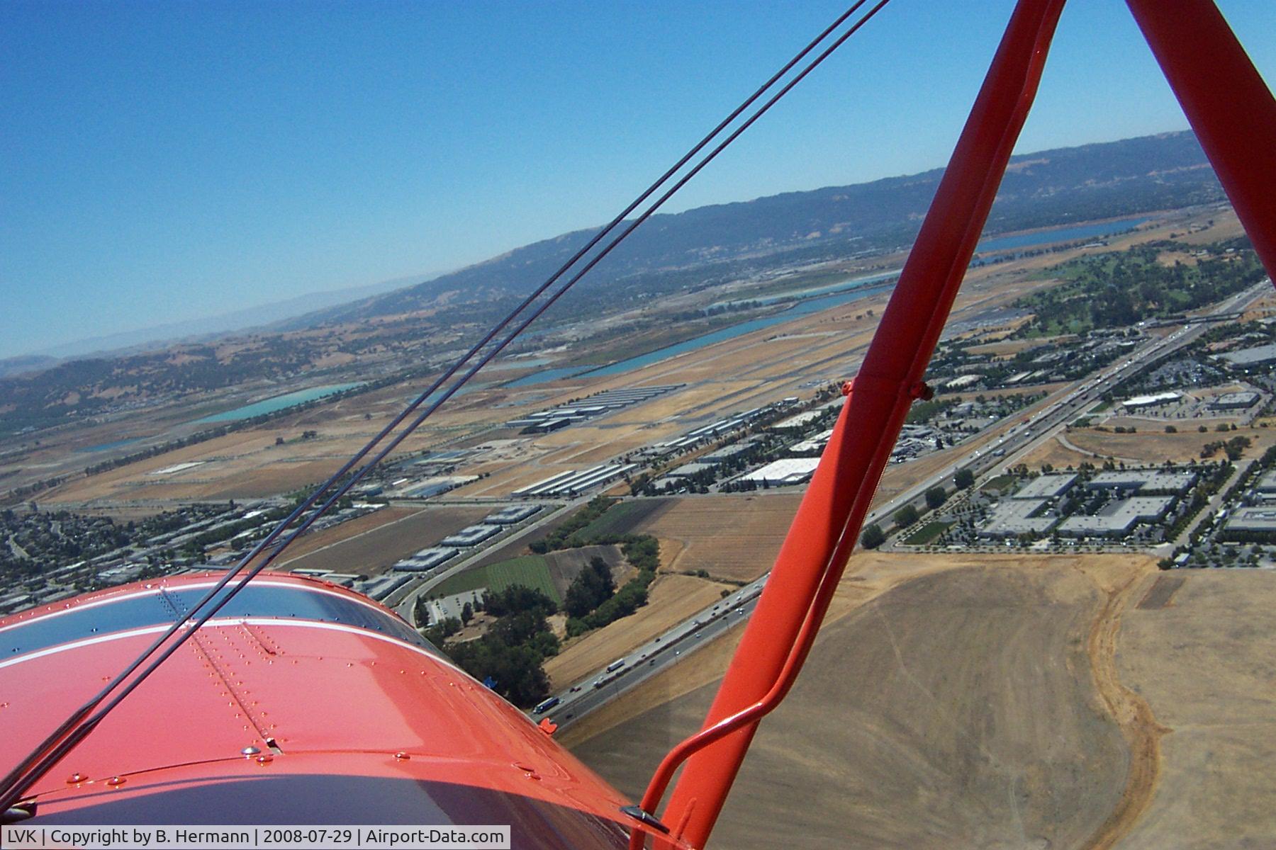 Livermore Municipal Airport (LVK) - Right base to final for 25R at KLVK as viewed from Attitude Aviation's 