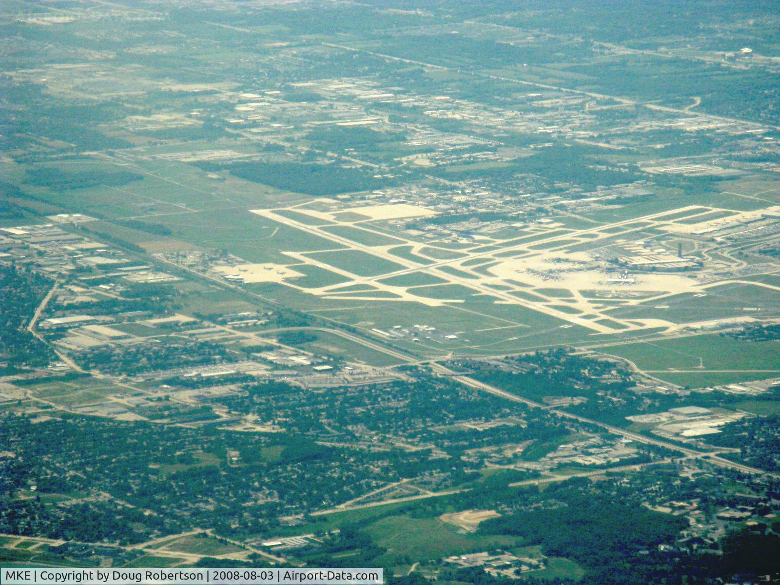General Mitchell International Airport (MKE) - General Mitchell Int'l Milwaukee, WI. looking southwest from 9,500' MSL in N2111Q