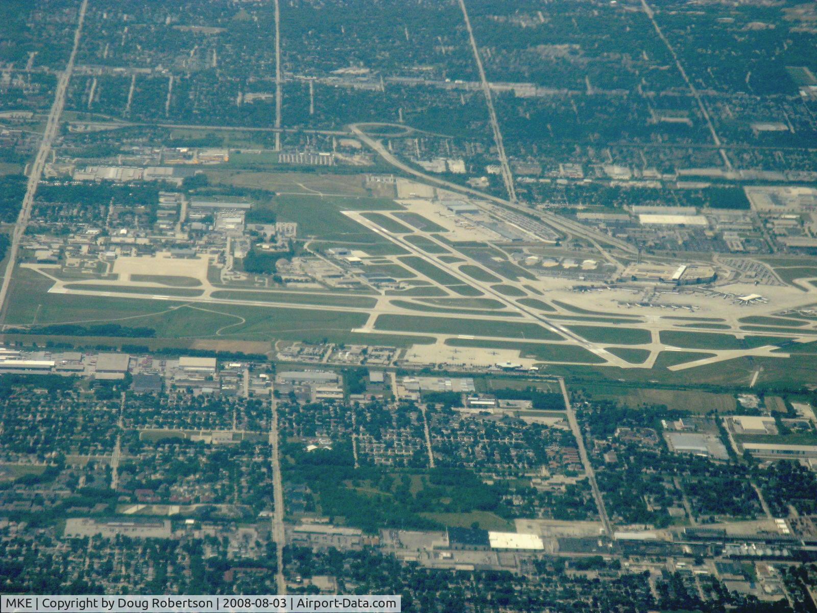 General Mitchell International Airport (MKE) - General Mitchell Int'l Milwaukee, WI. looking west from 9,500' MSL in N2111Q