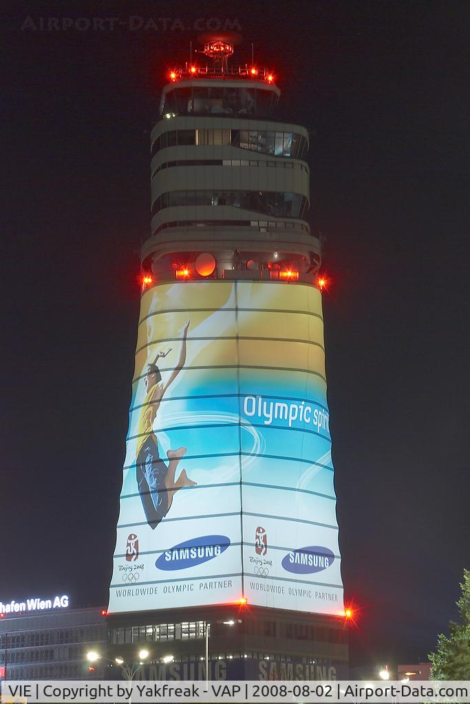 Vienna International Airport, Vienna Austria (VIE) - Tower by night