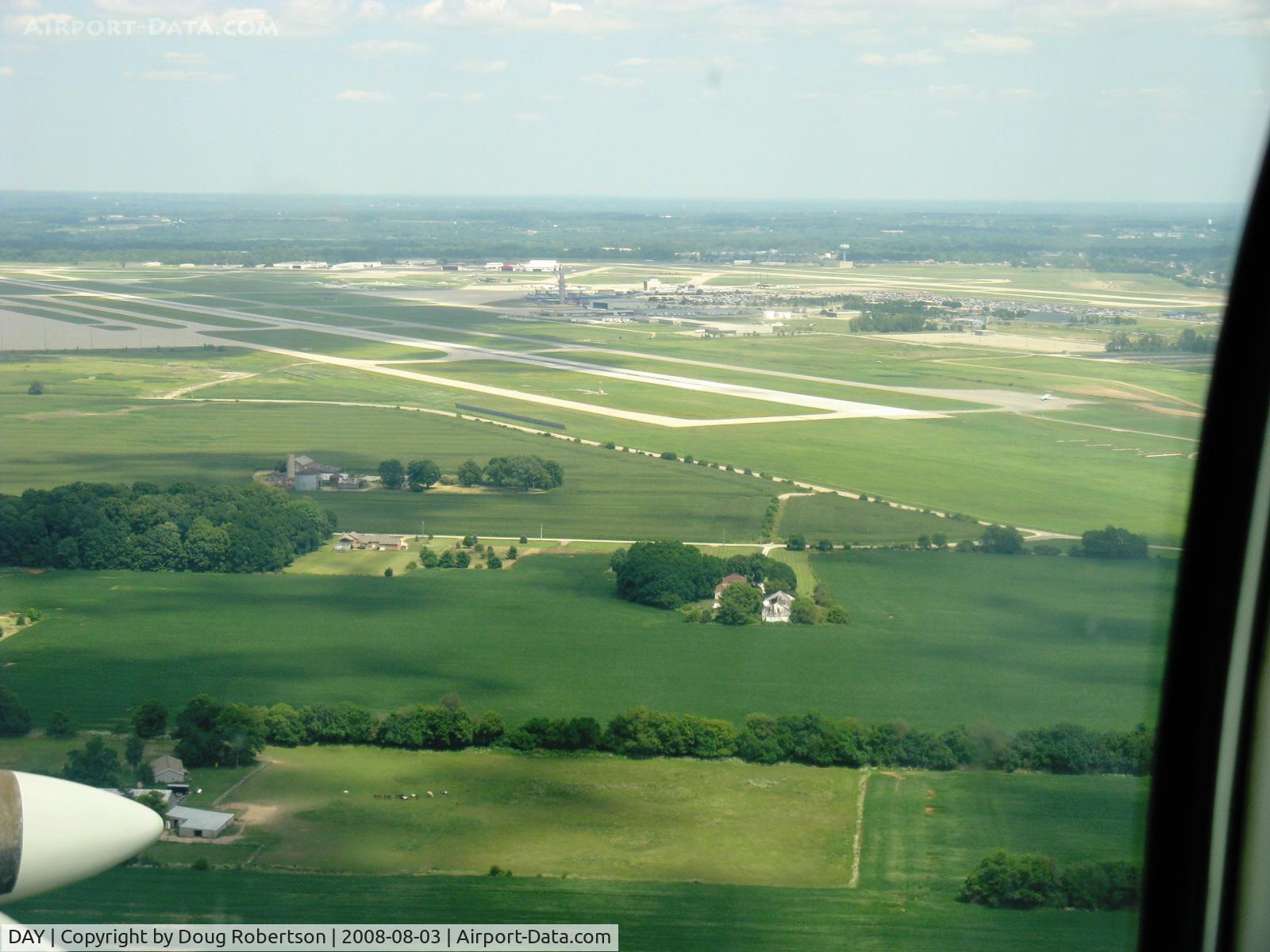James M Cox Dayton International Airport (DAY) - James M. Cox Dayton Int'l. Dayton, OH. Base leg for Rwy 24R, from N2111Q Beech BONANZA 36