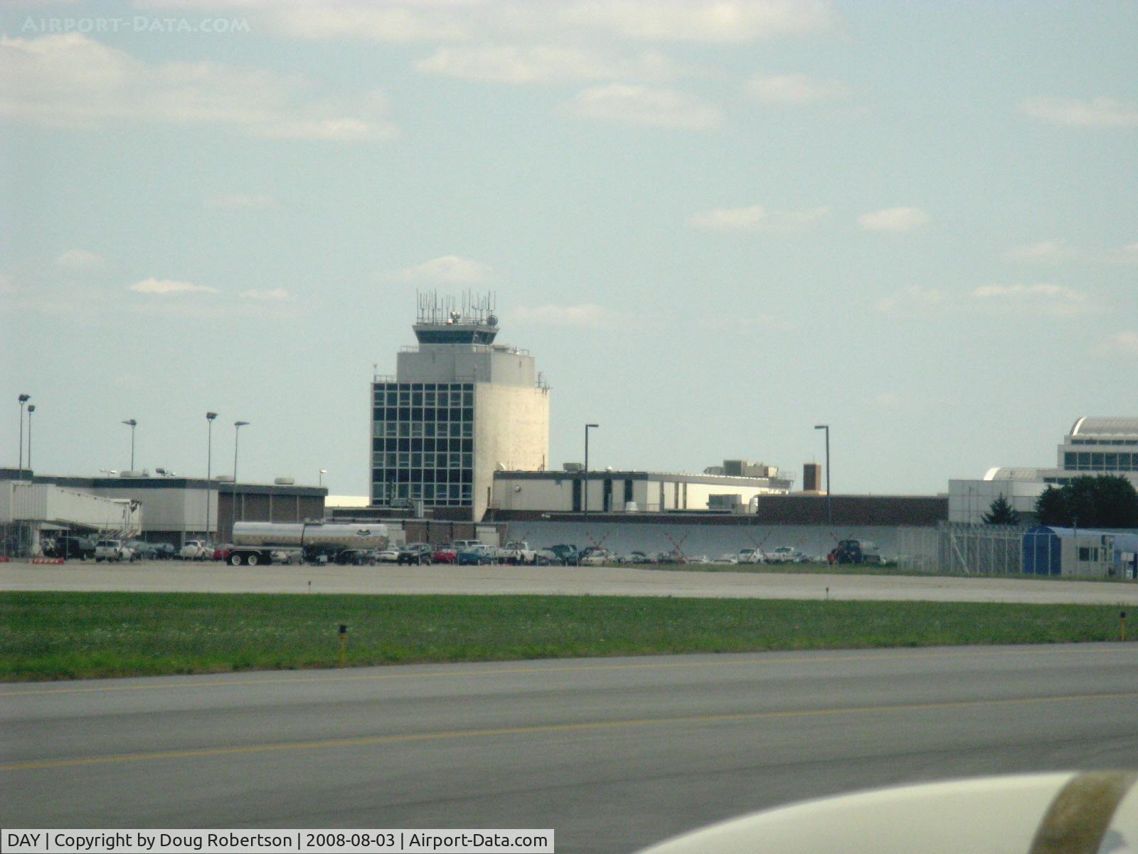 James M Cox Dayton International Airport (DAY) - Air Traffic Control Tower from N2111Q Beech BONANZA 36 taxiing in