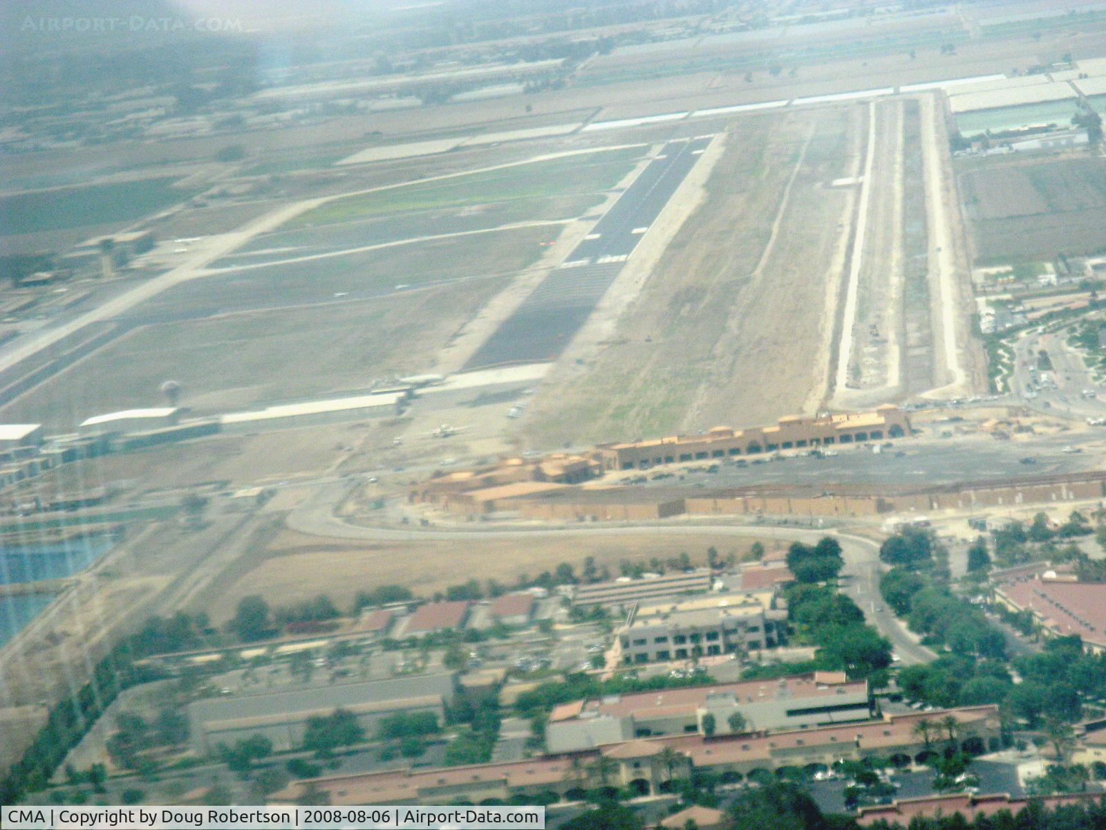 Camarillo Airport (CMA) - Camarillo Airport Rwy 08-26 looking west from Beech 36 BONANZA N2111Q. Note far-displaced threshold for 26.