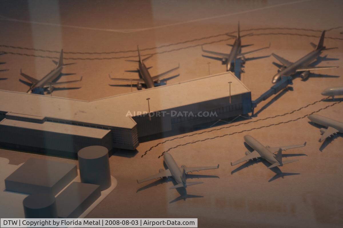 Detroit Metropolitan Wayne County Airport (DTW) - Model of new North Terminal complex set up in the Smith Terminal