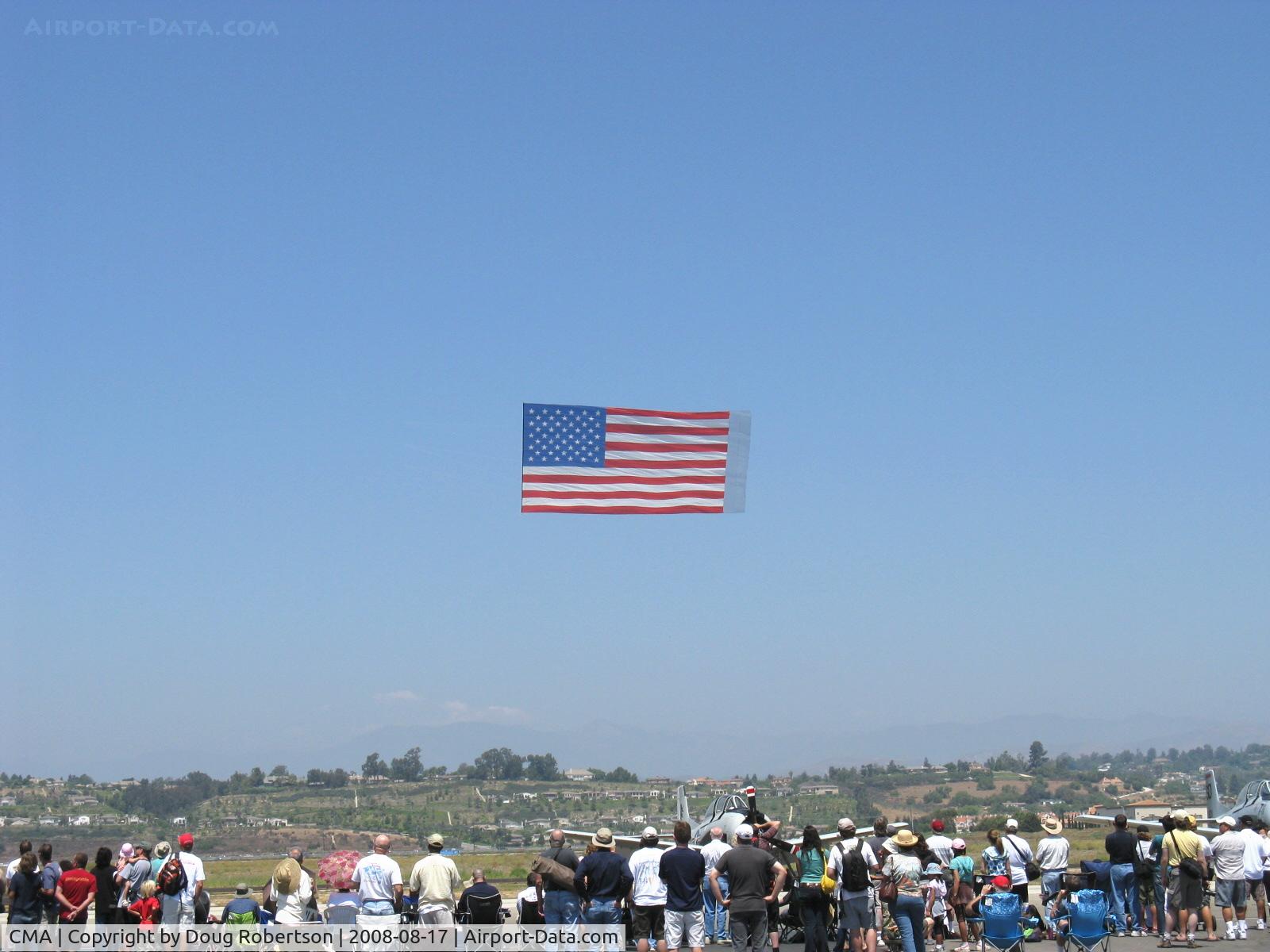 Camarillo Airport (CMA) - Opening the Annual Camarillo EAA Airshow with banner tow Old Glory