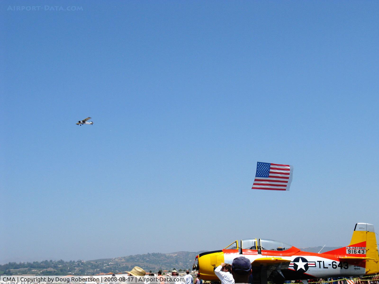 Camarillo Airport (CMA) - Opening the Annual Camarillo EAA Airshow with banner tow Old Glory