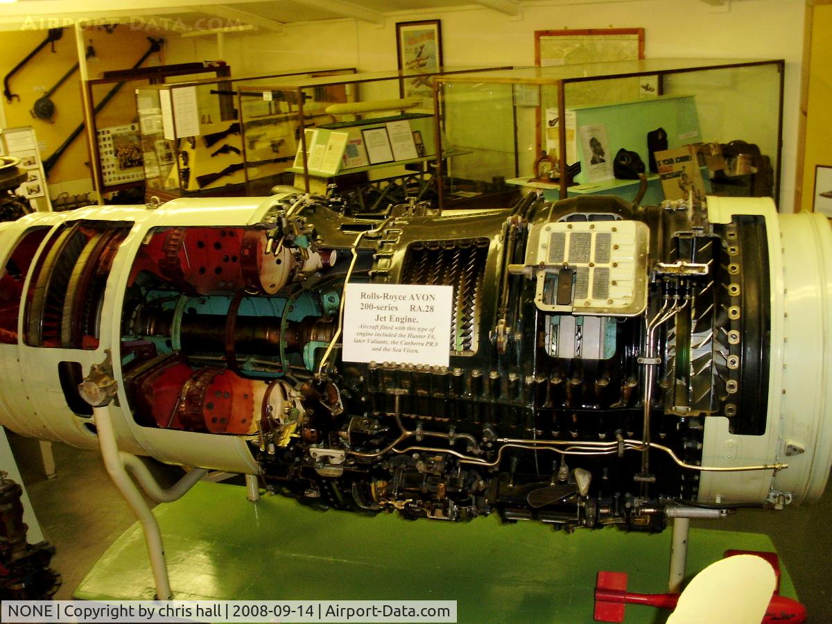 NONE Airport - Rolls Royce RA28 Avon jet engine on display at the Fenland & West Norfolk Aviation Museum