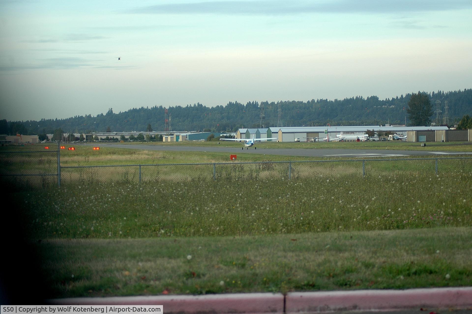 Auburn Municipal Airport (S50) - view from ground level, northboung, runway 34