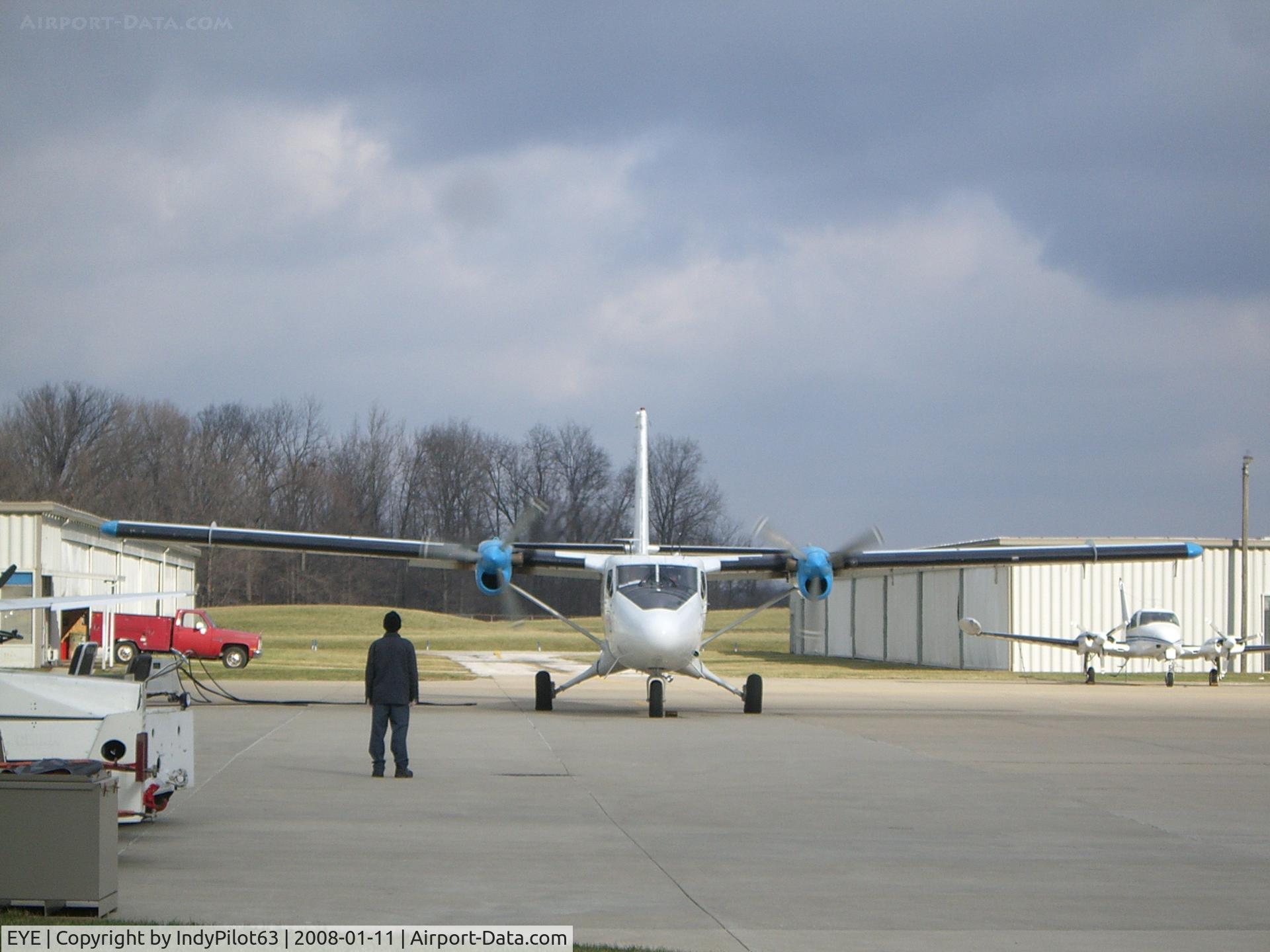 Eagle Creek Airpark Airport (EYE) - De Havilland Canada DHC-6 Twin Otter preparing to leave