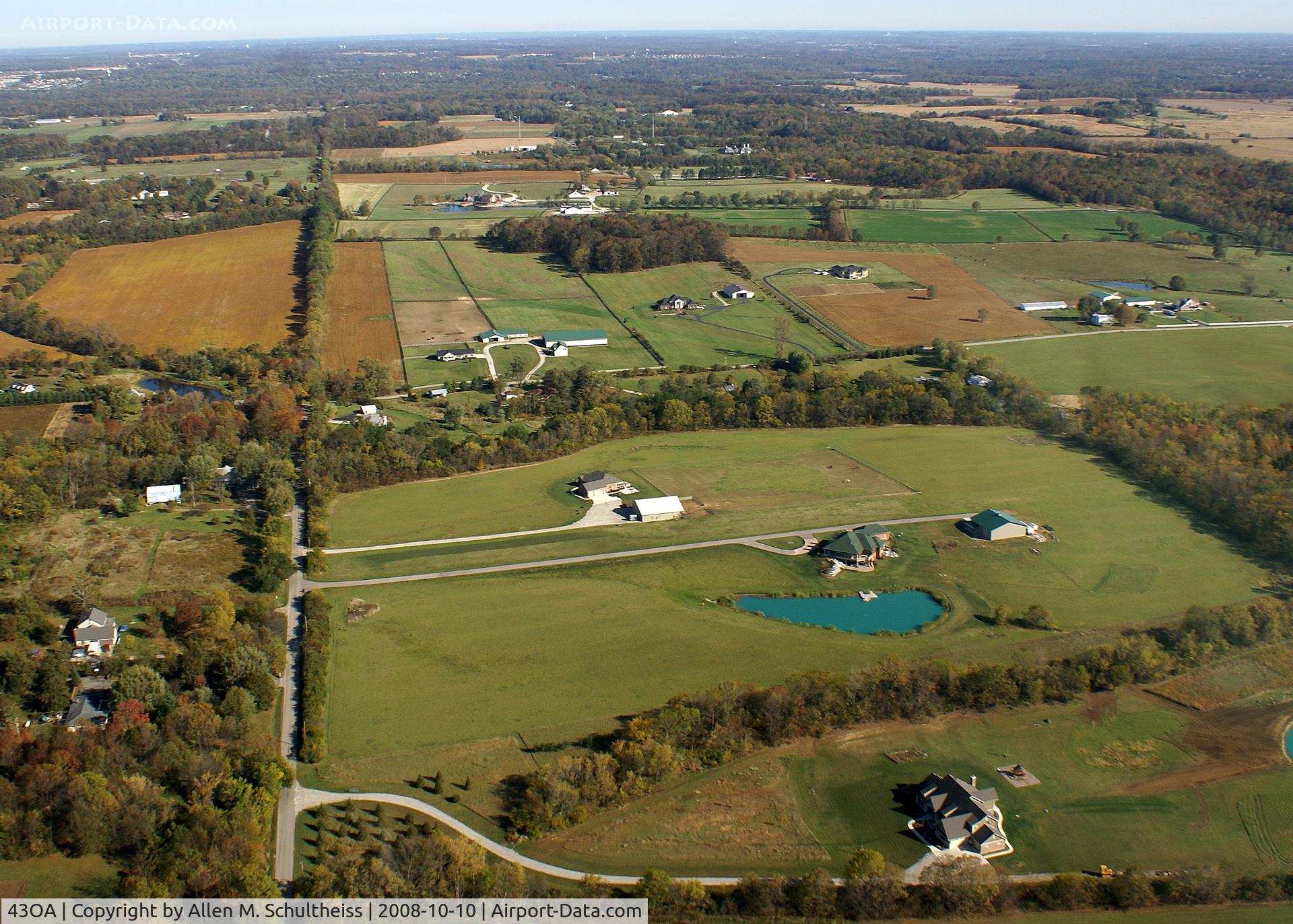 Anderson Airfield Airport (43OA) - Strip is inbetween the parallel driveways
