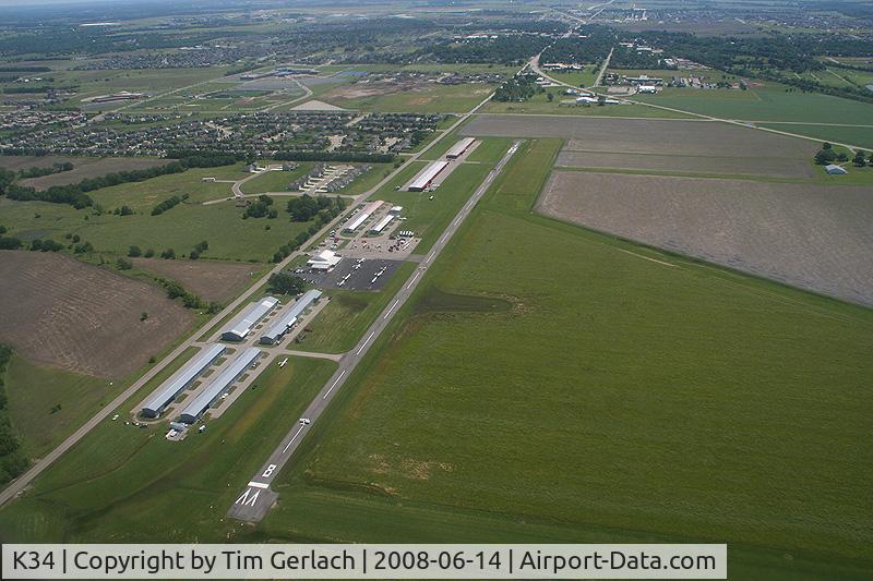 Gardner Municipal Airport (K34) - Aerial view of Gardner Muni during Gathering of Eagles