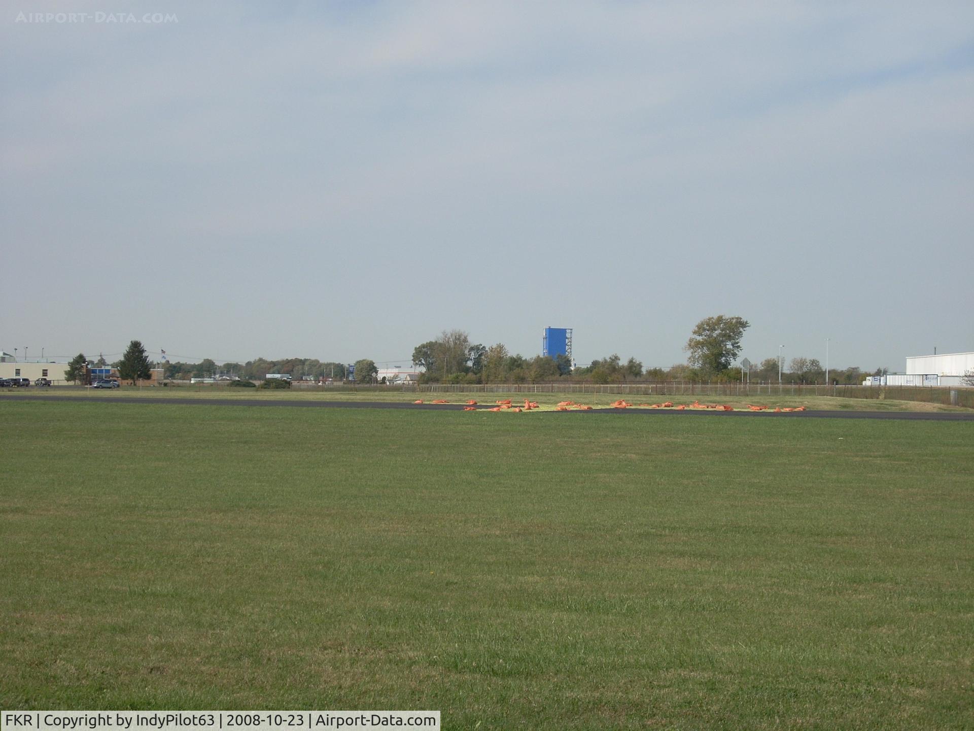 Frankfort Municipal Airport (FKR) - What looks like paving work to runway 22...a tiny runway, it stretches only 2,527 long. This is where I landed for my first ever cross country!