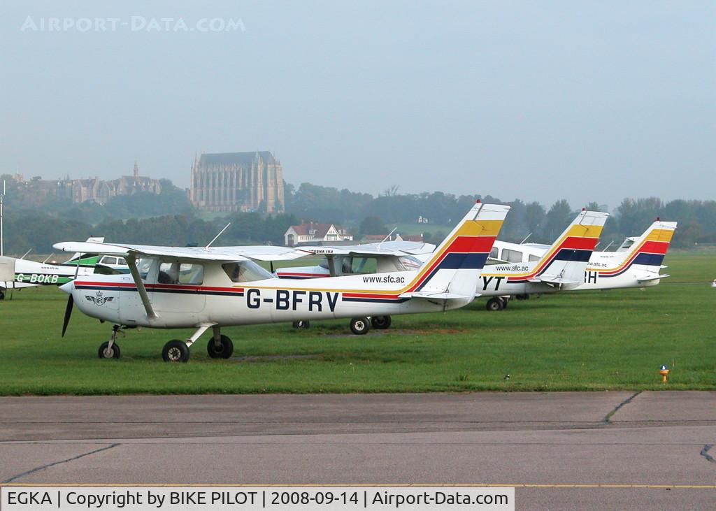 Shoreham Airport, Shoreham United Kingdom (EGKA) - A VIEW ACROSS SHOREHAM AIRPORT TO LANCING COLLEGE