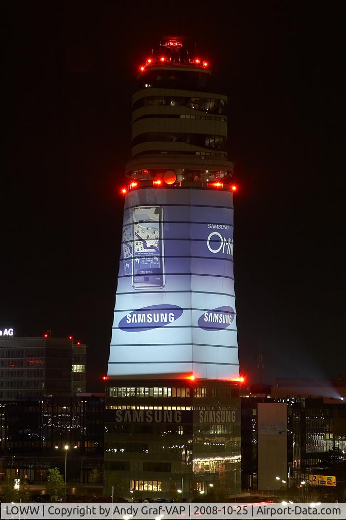 Vienna International Airport, Vienna Austria (LOWW) - Tower at night