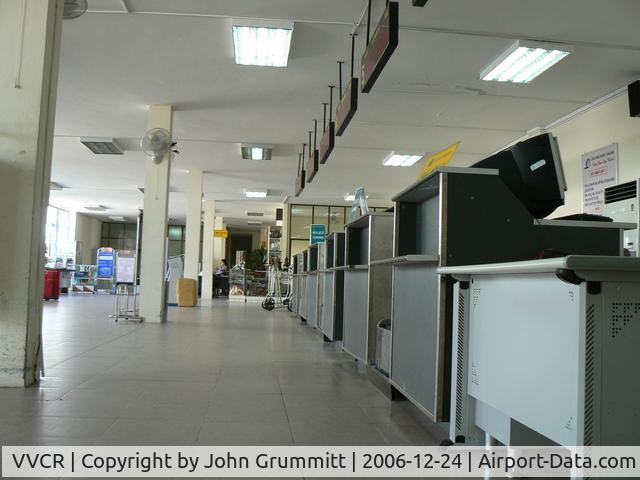 Cam Ranh Airport, Nha Trang Viet Nam (VVCR) - Interior of depature terminal. No staff to be seen.