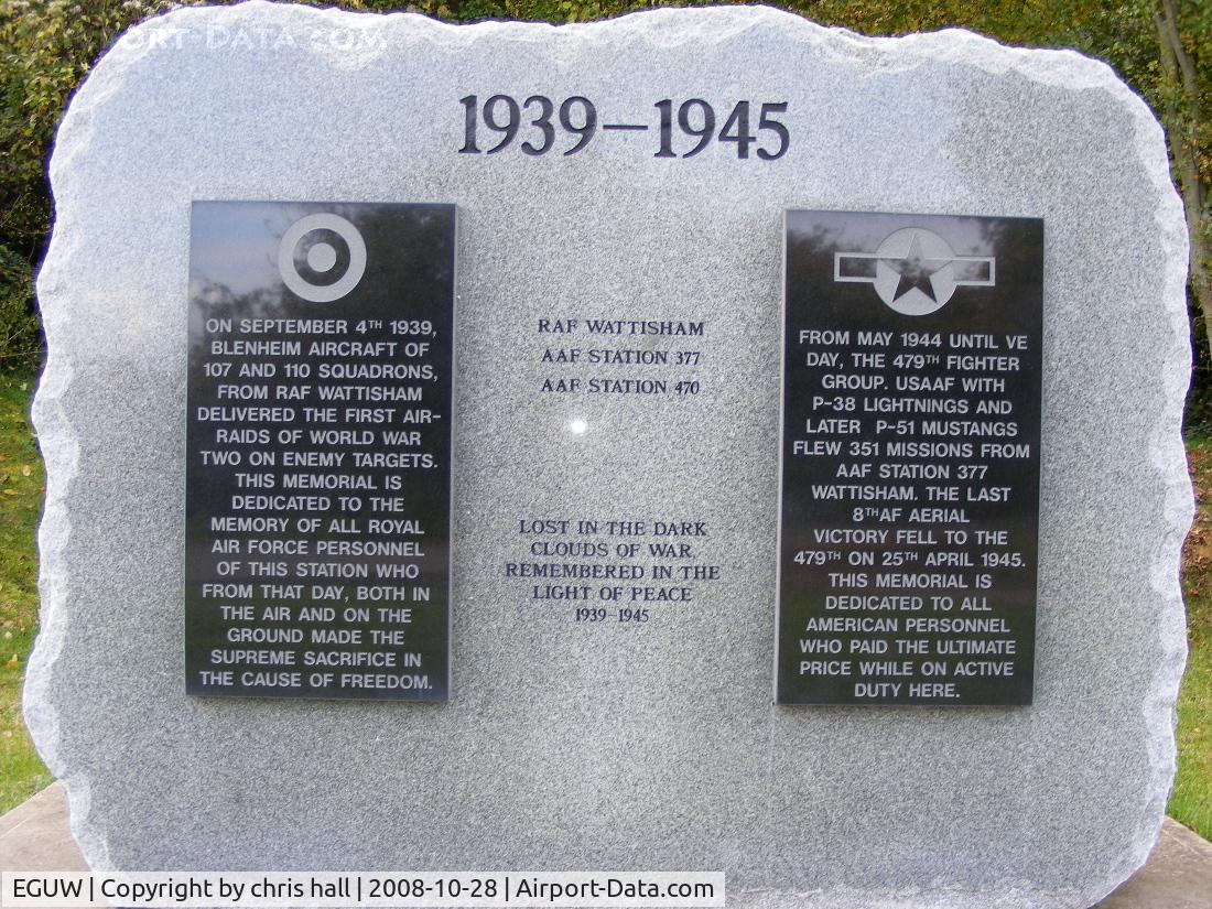 RAF Wattisham Airport, Stowmarket, England United Kingdom (EGUW) - Memorial opposite Crash Gate 2 at RAF Wattisham