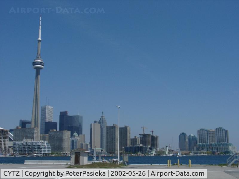 Toronto City Centre Airport, Toronto, Ontario Canada (CYTZ) - Toronto City Centre Airport, Ontario Canada - Open house 2002. View of the CN Tower and the city sky line.