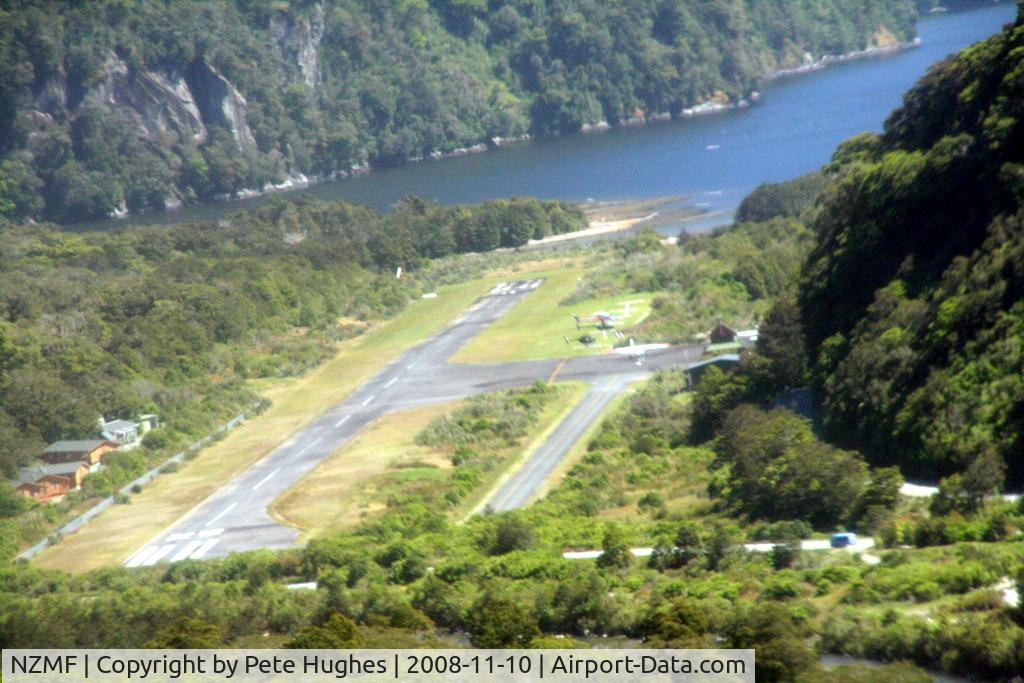 Milford Sound Airport, Milford Sound New Zealand (NZMF) - Milford Sound NZ from Ce206 ZK-RLM