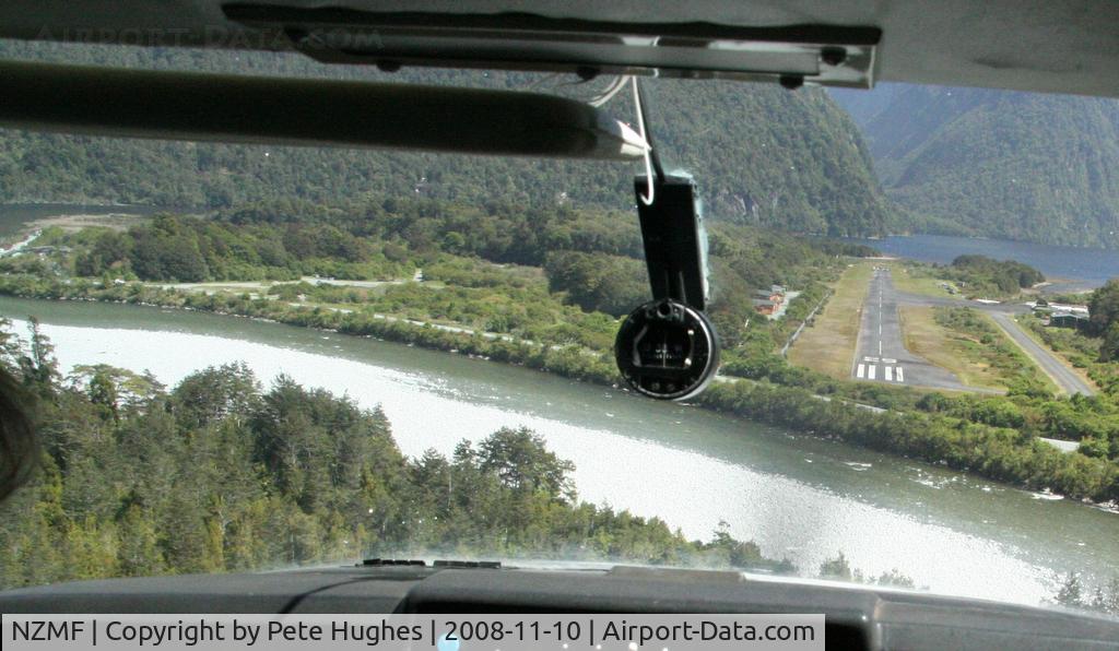 Milford Sound Airport, Milford Sound New Zealand (NZMF) - finals for 29 at Milford Sound NZ from Ce206 ZK-RLM