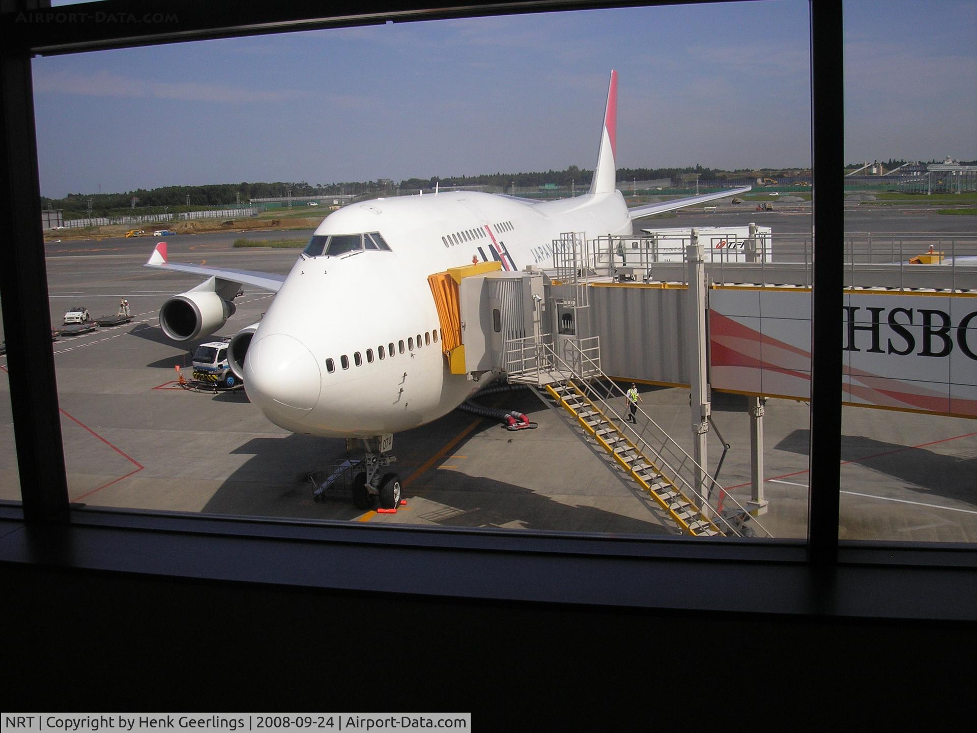 Narita International Airport (New Tokyo), Narita, Chiba Japan (NRT) - View from the gate. B747 ready for dep. to AMS