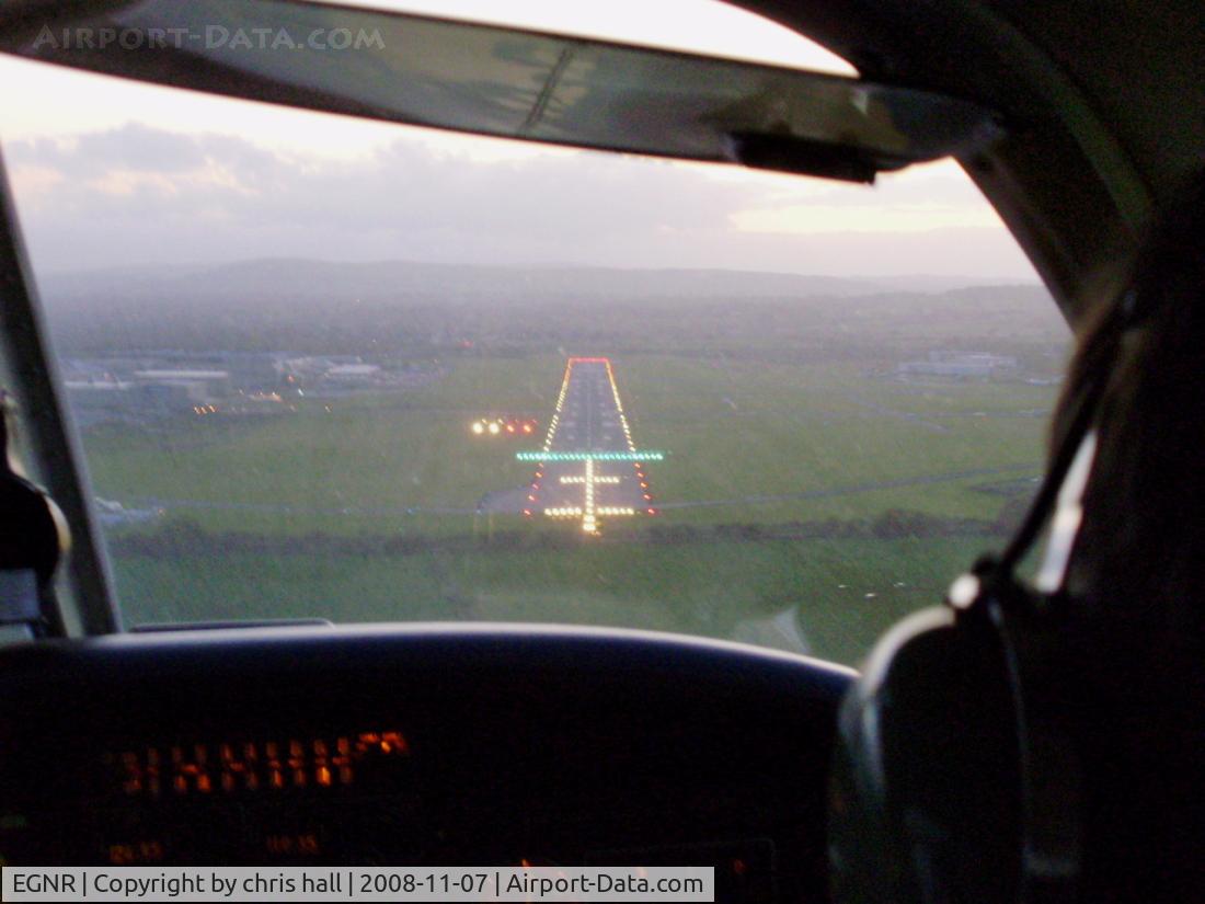 Hawarden Airport, Chester, England United Kingdom (EGNR) - short finals into Hawarden, its just started raining