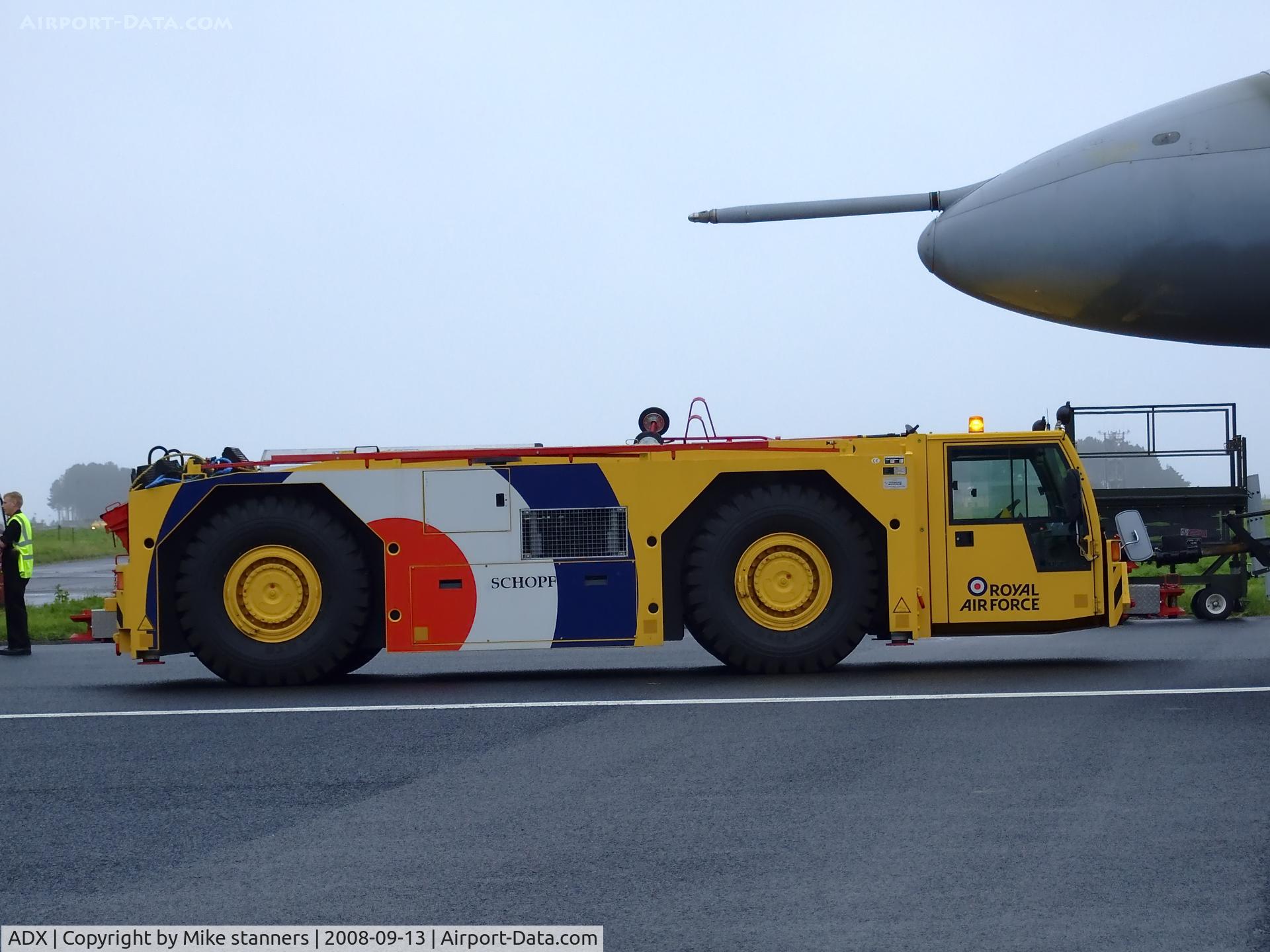 RAF Leuchars Airport, Leuchars, Scotland United Kingdom (ADX) - Even the tow trucks are celebrating the RAF's 90th anniversary