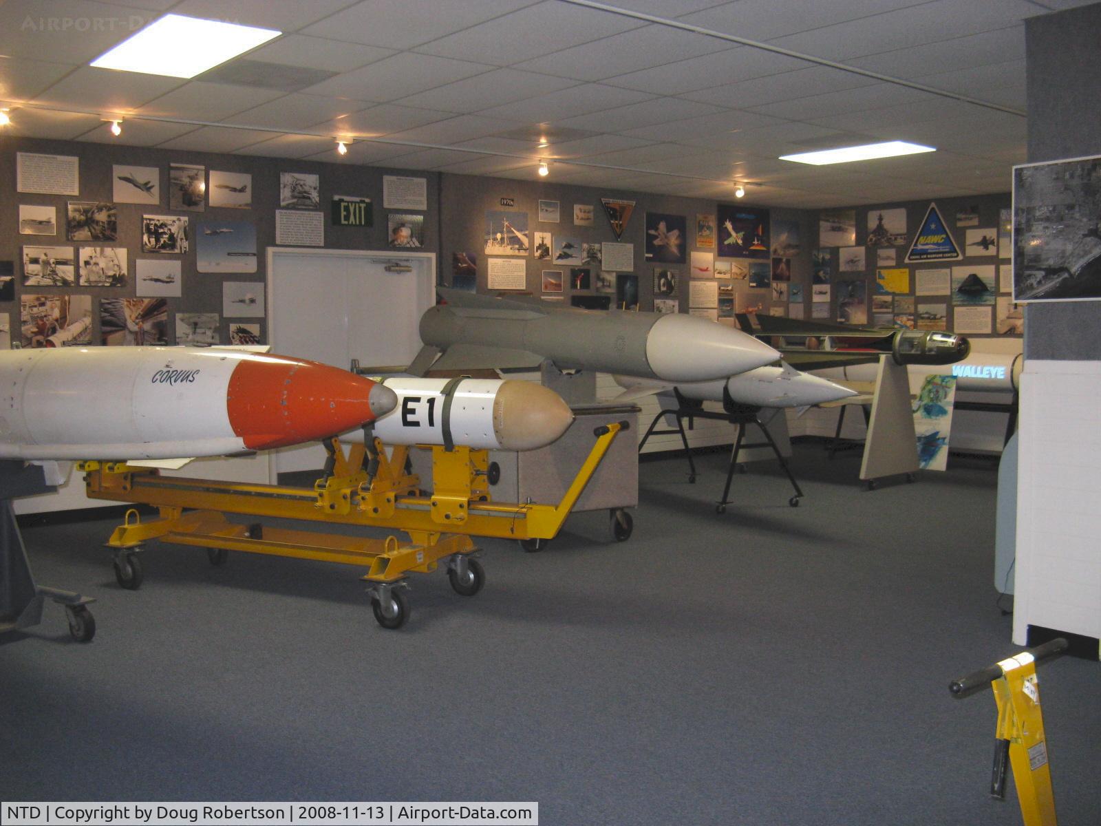 Point Mugu Nas (naval Base Ventura Co) Airport (NTD) - Command History Storage Facility, aka Point Mugu Missile Museum. Phoenix missile-gray white in center