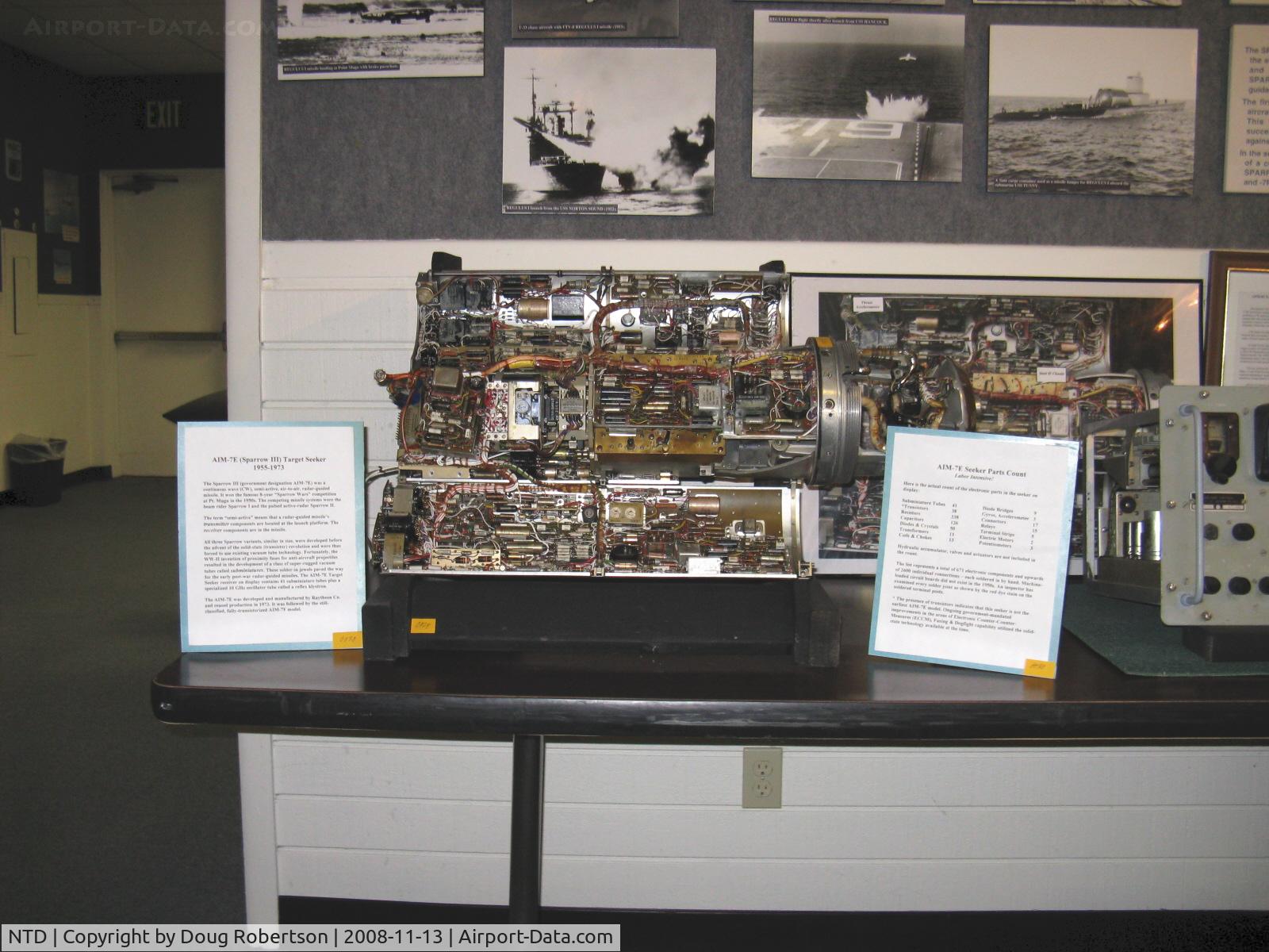 Point Mugu Nas (naval Base Ventura Co) Airport (NTD) - Command History Storage Facility, aka Point Mugu Missile Museum. AIM-7E Sparrow missile sectioned-800 parts