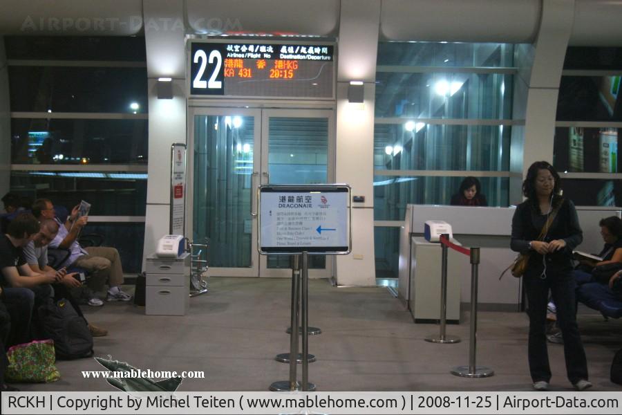 Kaohsiung International Airport, Kaohsiung City Taiwan (RCKH) - Gate 22 - Flight KA431 to Hong Kong