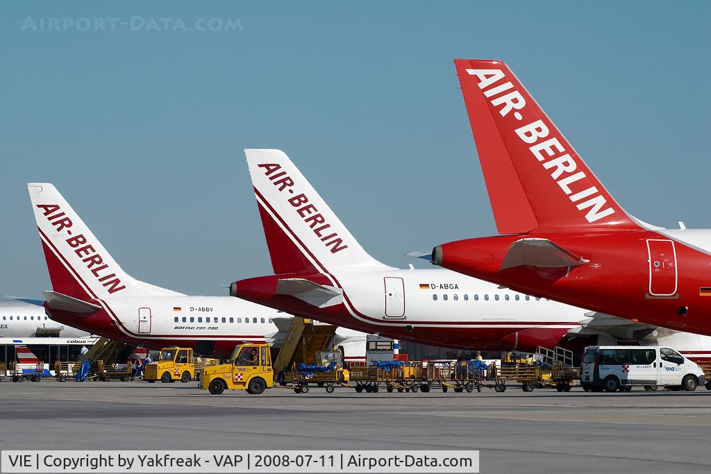Vienna International Airport, Vienna Austria (VIE) - Some low cost tails (Air Berlin A319 and 737-800)