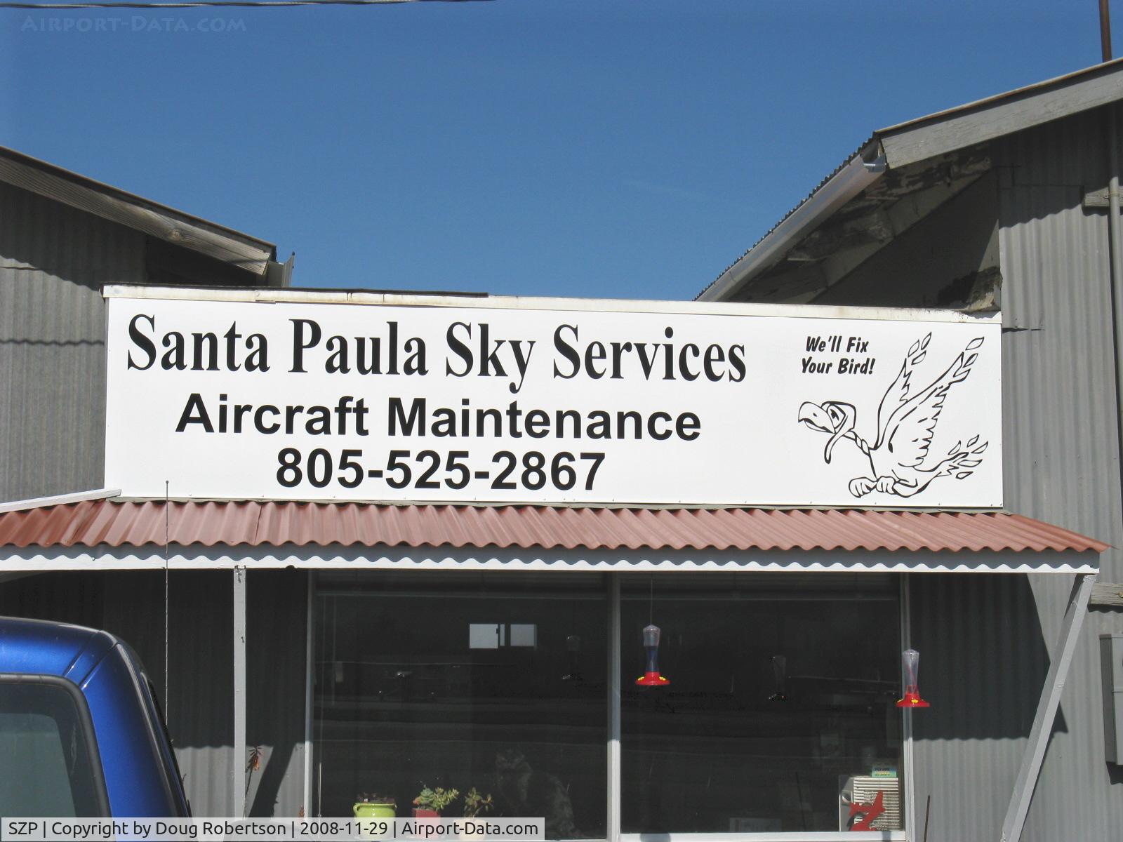 Santa Paula Airport (SZP) - Santa Paula Sky Services-New Sign