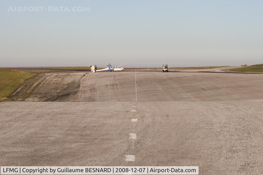 La Montagne Noire Airport, La Montagne Noire France (LFMG) - Runway 03 just after landing of F-CFKA