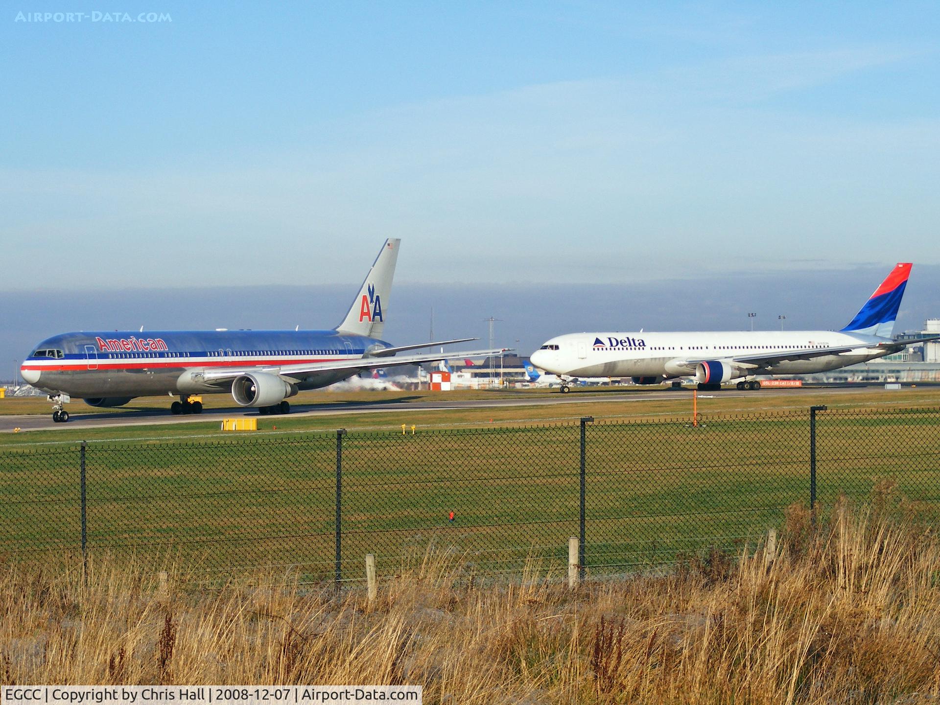 Manchester Airport, Manchester, England United Kingdom (EGCC) - N349AN and N185DN