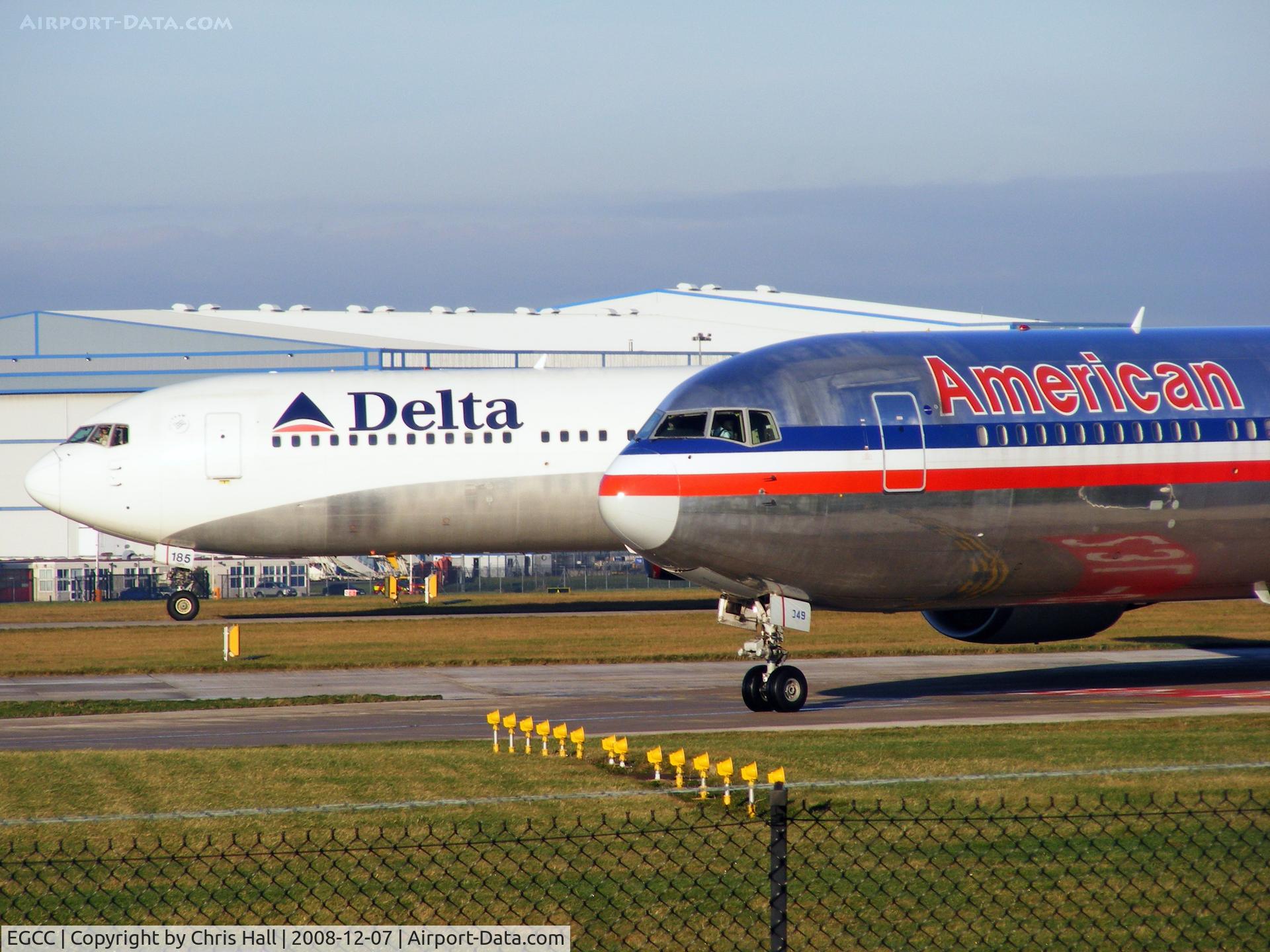 Manchester Airport, Manchester, England United Kingdom (EGCC) - N185DN and N349AN