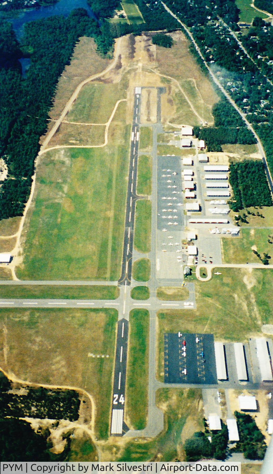 Plymouth Municipal Airport (PYM) - High above RW 24/06 at Plymouth, MA