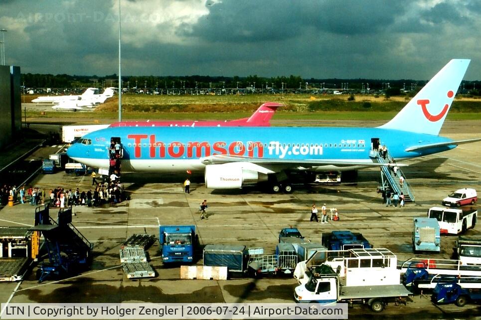 London Luton Airport, London, England United Kingdom (LTN) - Queueing for the Mediterranean