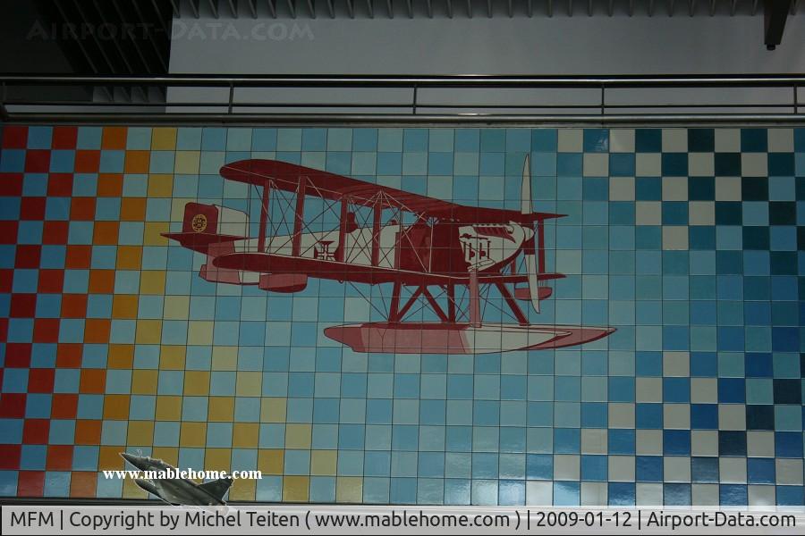Macau International Airport, Taipa Island (Ilha da Taipa) Macau (MFM) - Decoration in the departure area reminding the portuguese roots of Macau (note the portuguese roundels)