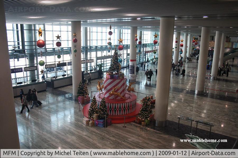 Macau International Airport, Taipa Island (Ilha da Taipa) Macau (MFM) - Christmas decoration in the departure hall