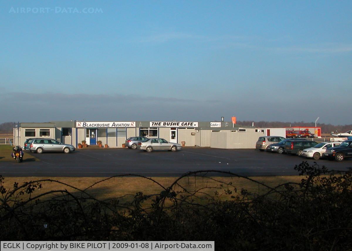 Blackbushe Airport, Camberley, England United Kingdom (EGLK) - REDAIR OFFICE AND BUSHE CAFE