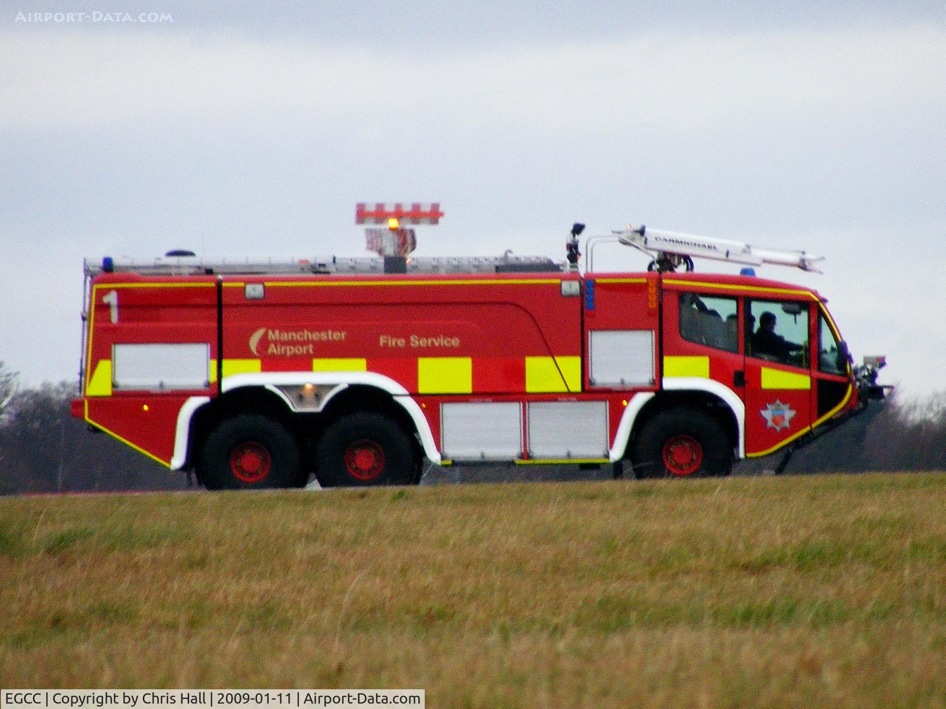 Manchester Airport, Manchester, England United Kingdom (EGCC) - Fire truck at Manchester Airport