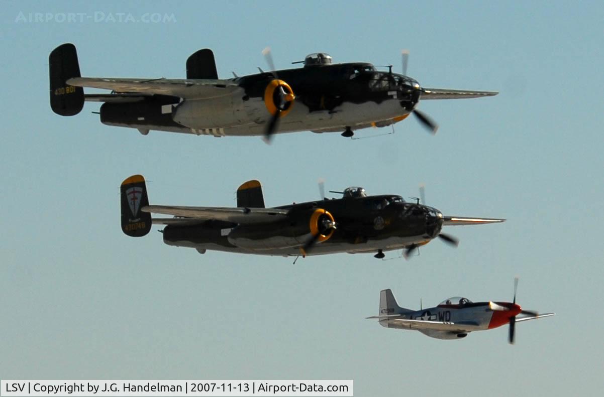 Nellis Afb Airport (LSV) - North Americans over Nellis AFB NV