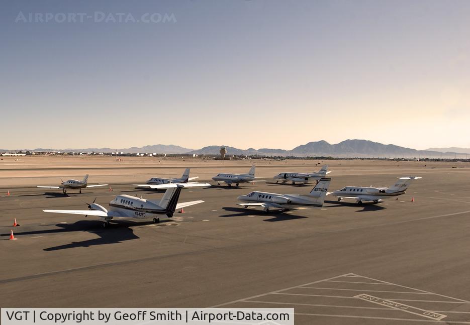 North Las Vegas Airport (VGT) - VGT Main Ramp looking northeast