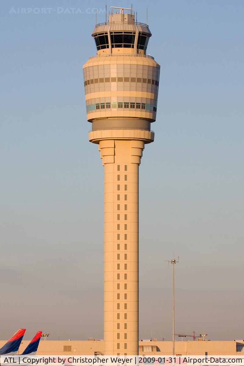 Hartsfield - Jackson Atlanta International Airport (ATL) - Hartsfield tower shortly after sunrise.