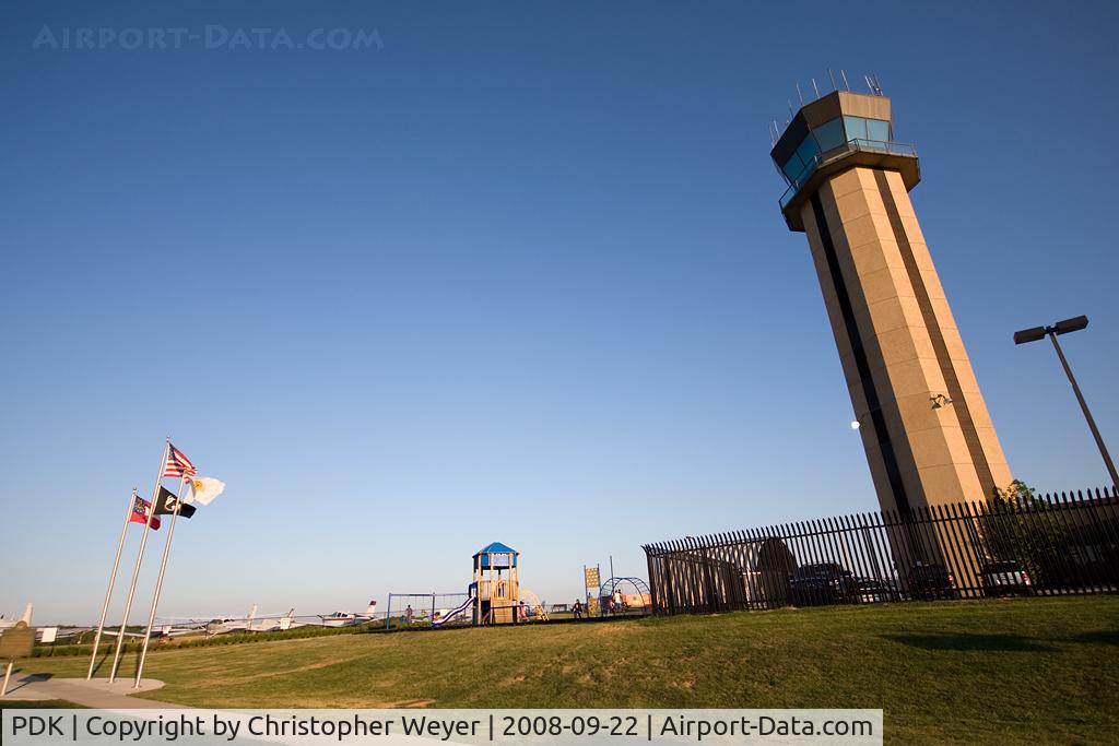Dekalb-peachtree Airport (PDK) - Aircraft observation area and PDK ATC tower.